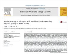 مقاله ترجمه شده با عنوان استراتژی مناقصه ریزشبکه با در نظر گرفتن عدم قطعیت جهت شرکت در بازار برق
